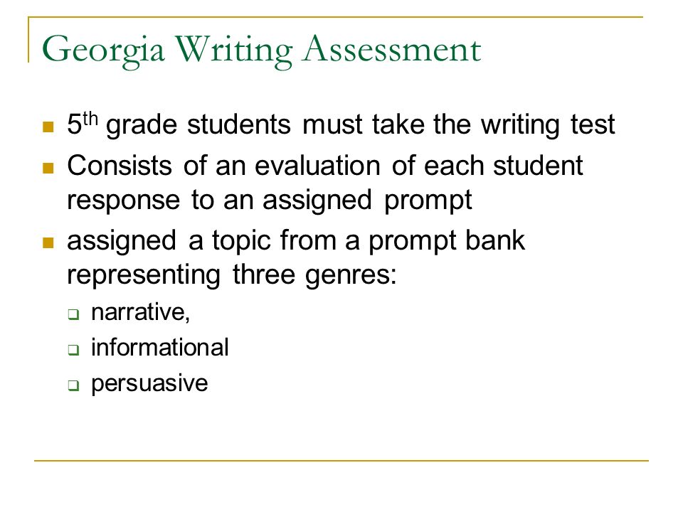 Georgia 5th grade writing assessment practice prompts for nbpts